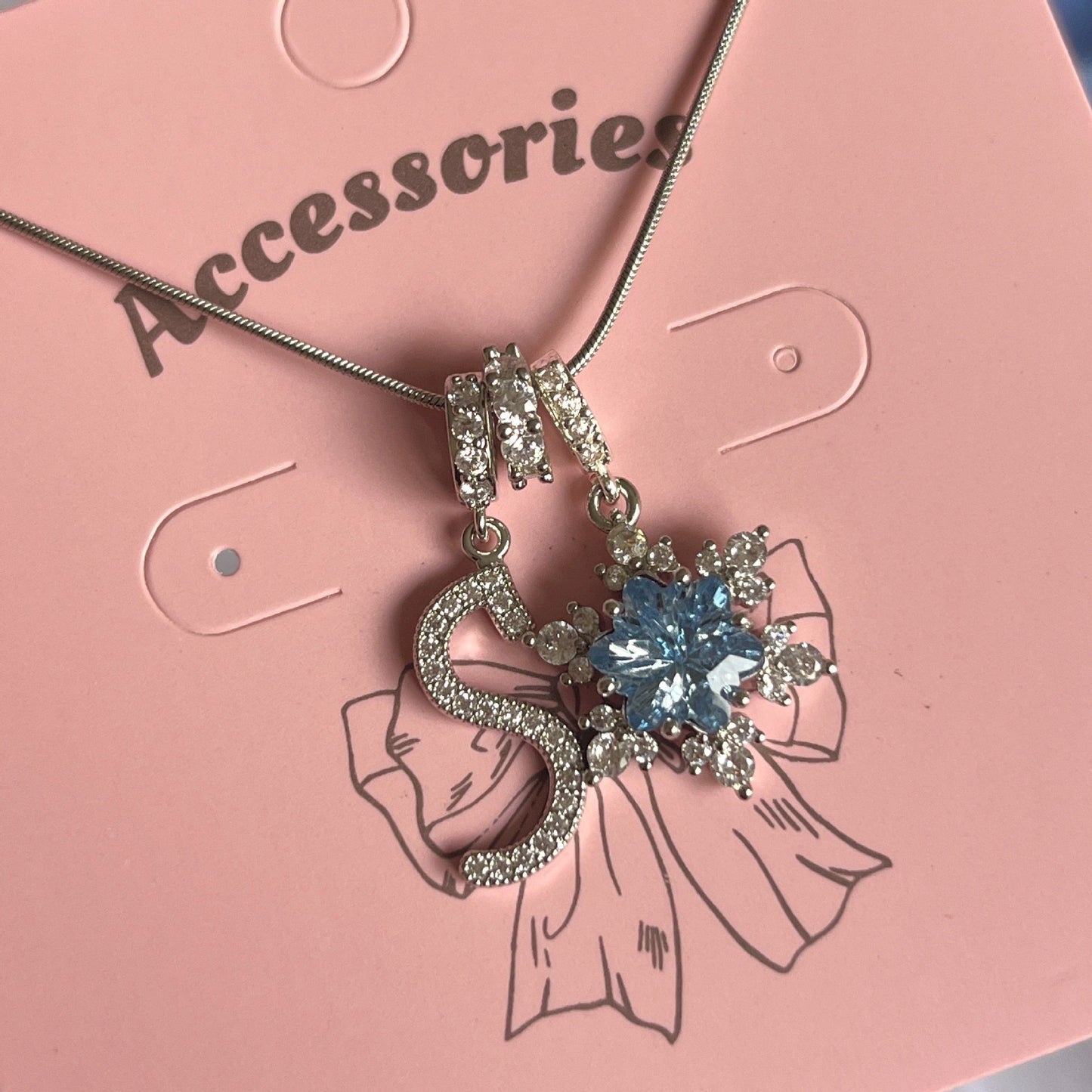 Independently designed ice and snow love DIY letter necklace