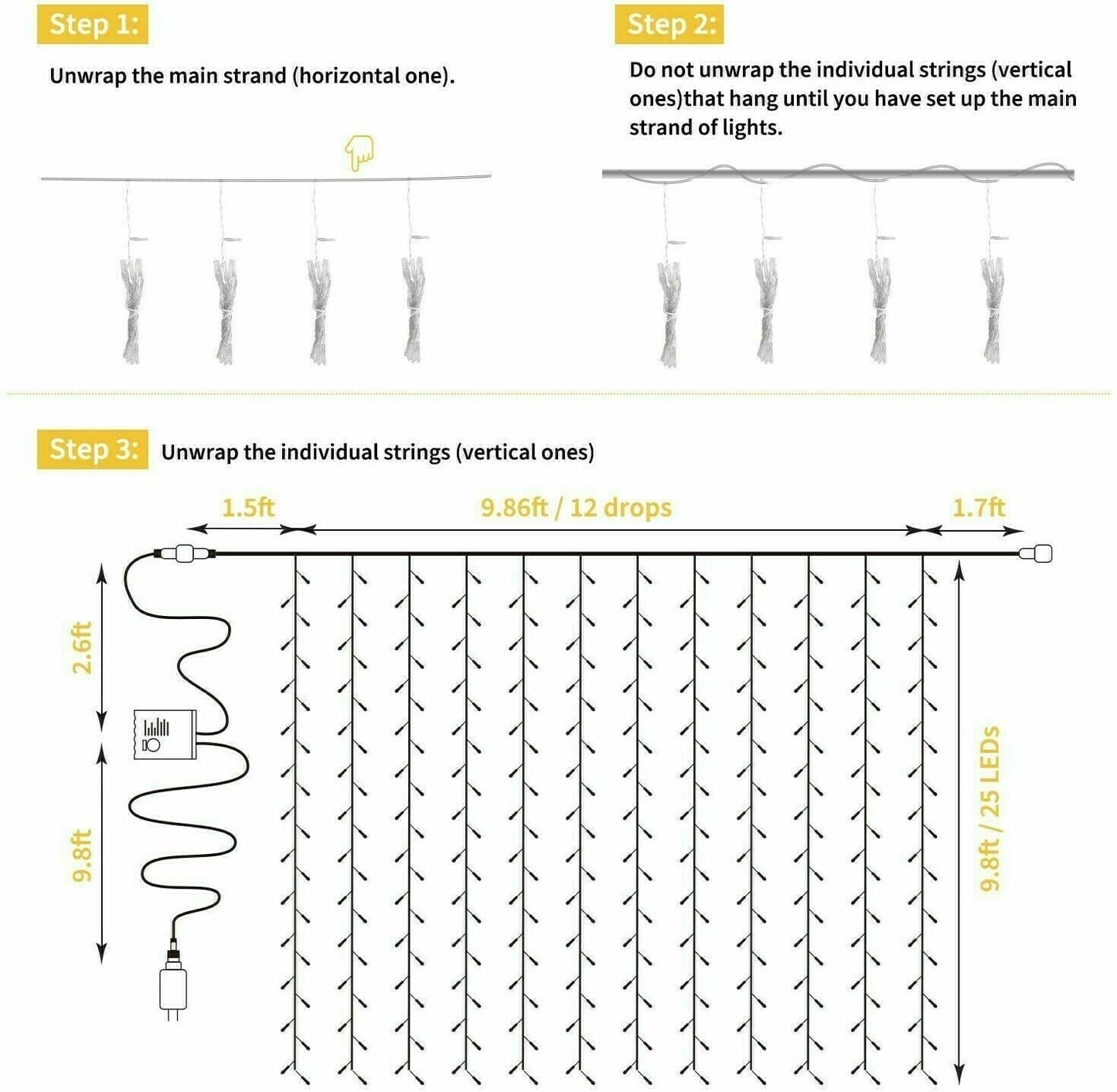 🌈Smart Custom LED Decorative Rainbow curtain lights