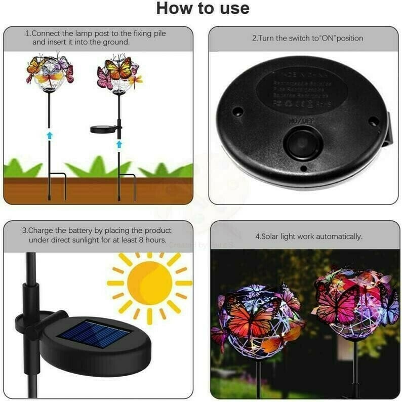 🔥70% OFF Sale Ends In Today🔥Solar Stake Lights Butterflies Decor Lights ( BUY 1 GET 1 )