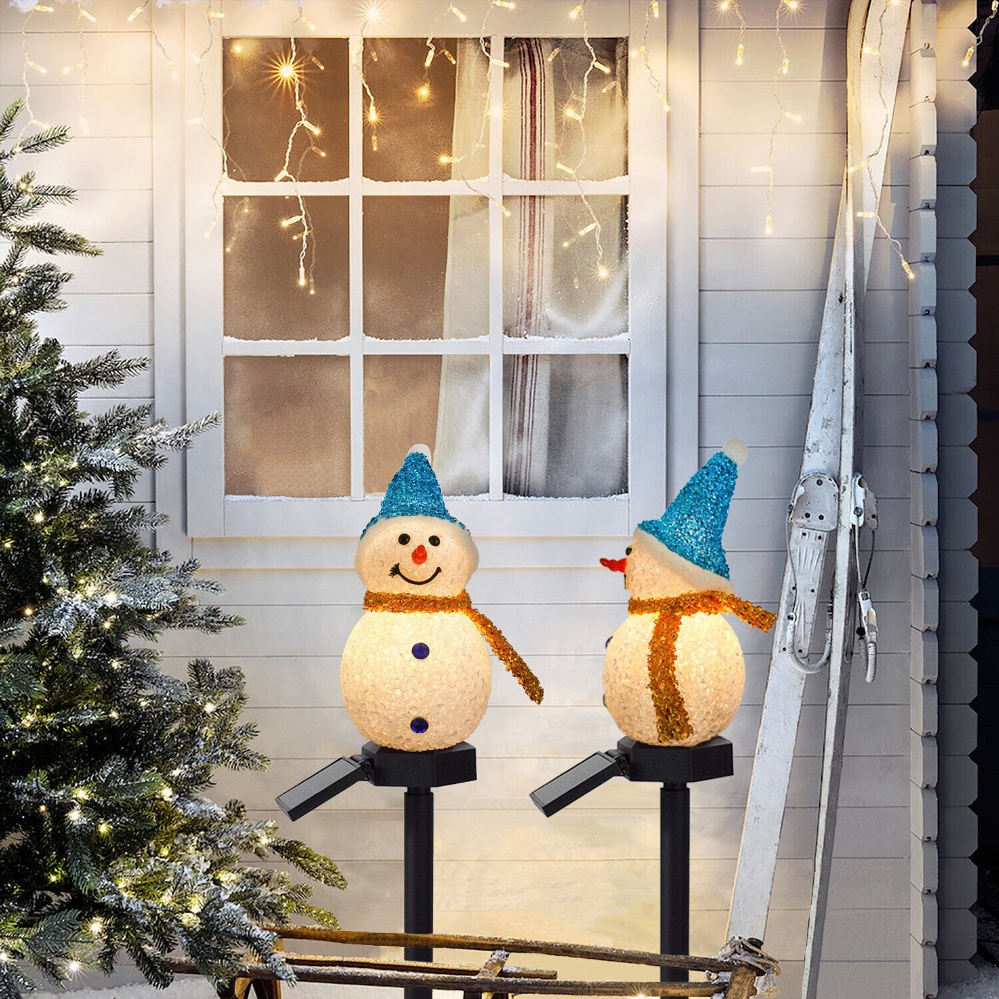 🔥Last day 70% off🔥 -- Waterproof solar snowman lamp