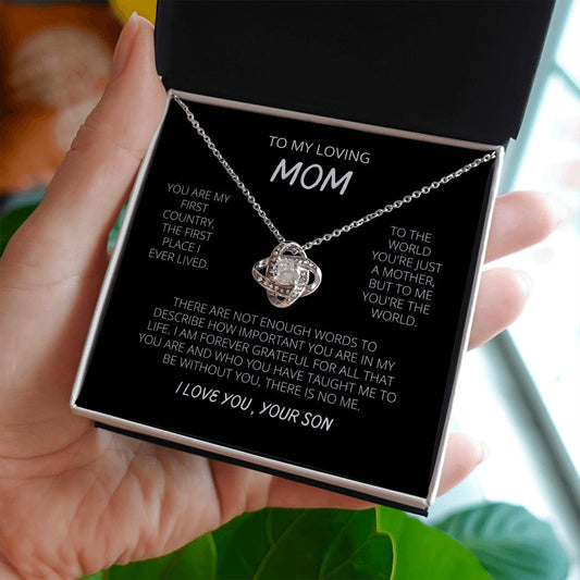 Love Knot Necklace - To my Loving Mom from Son
