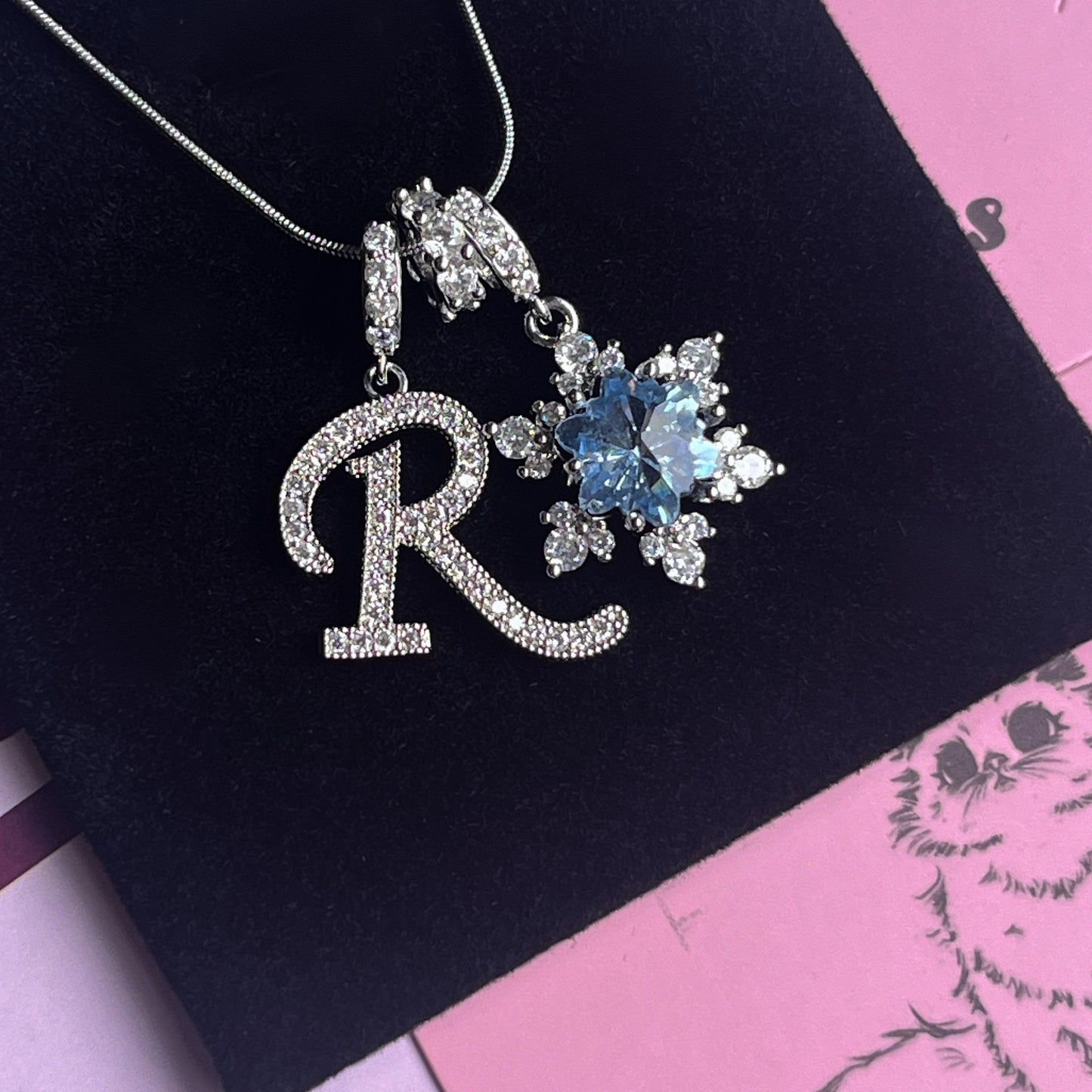 Independently designed ice and snow love DIY letter necklace