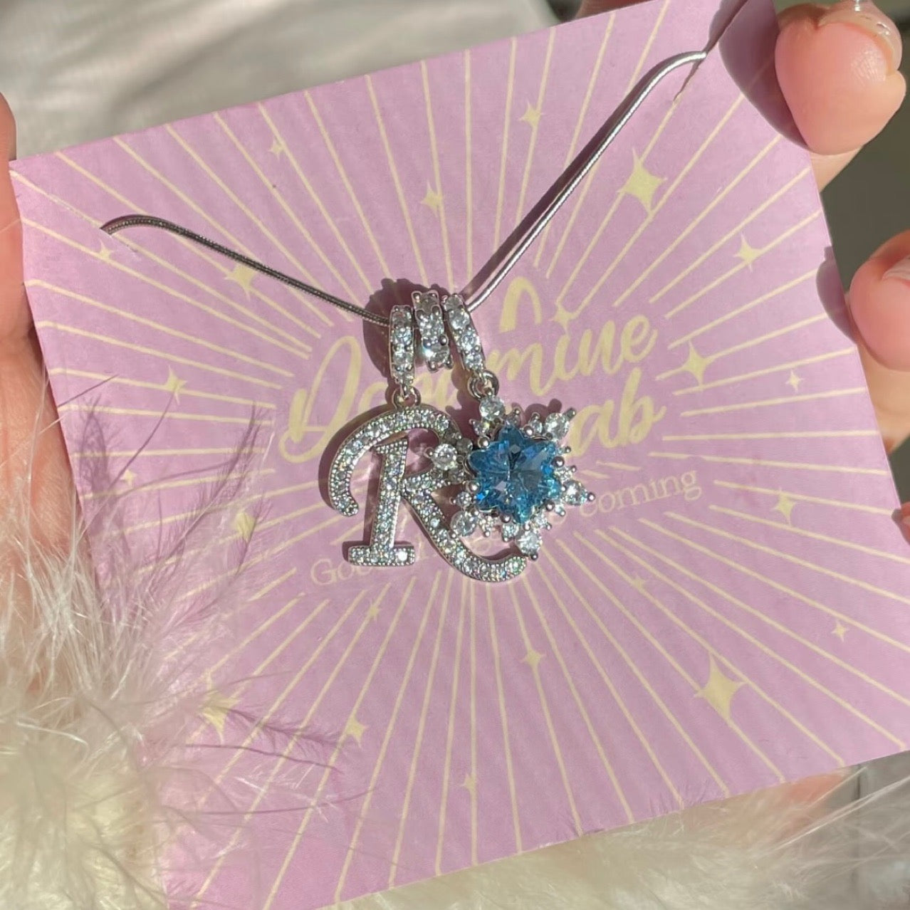 Independently designed ice and snow love DIY letter necklace