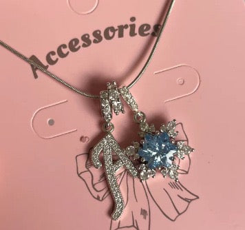Independently designed ice and snow love DIY letter necklace