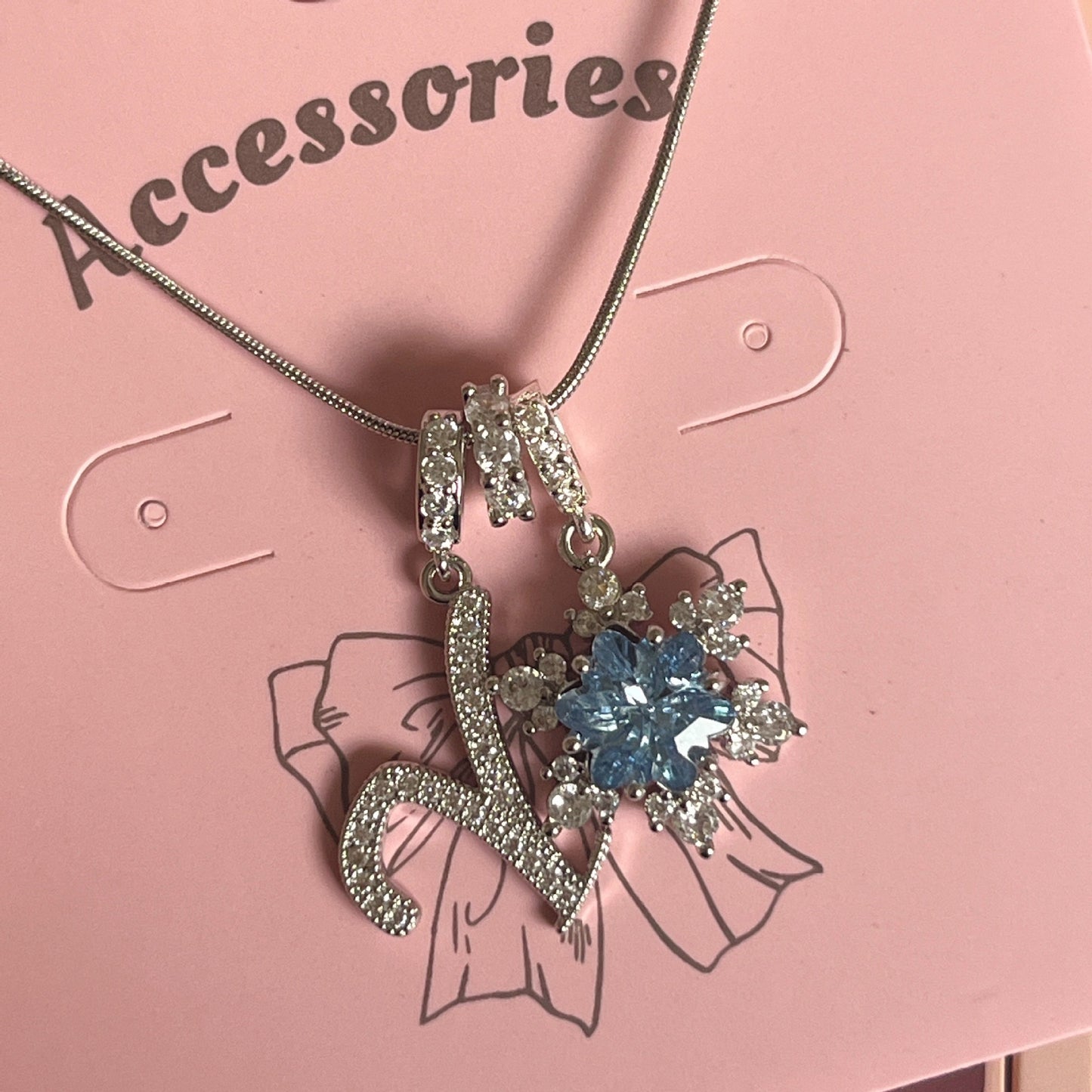 Independently designed ice and snow love DIY letter necklace