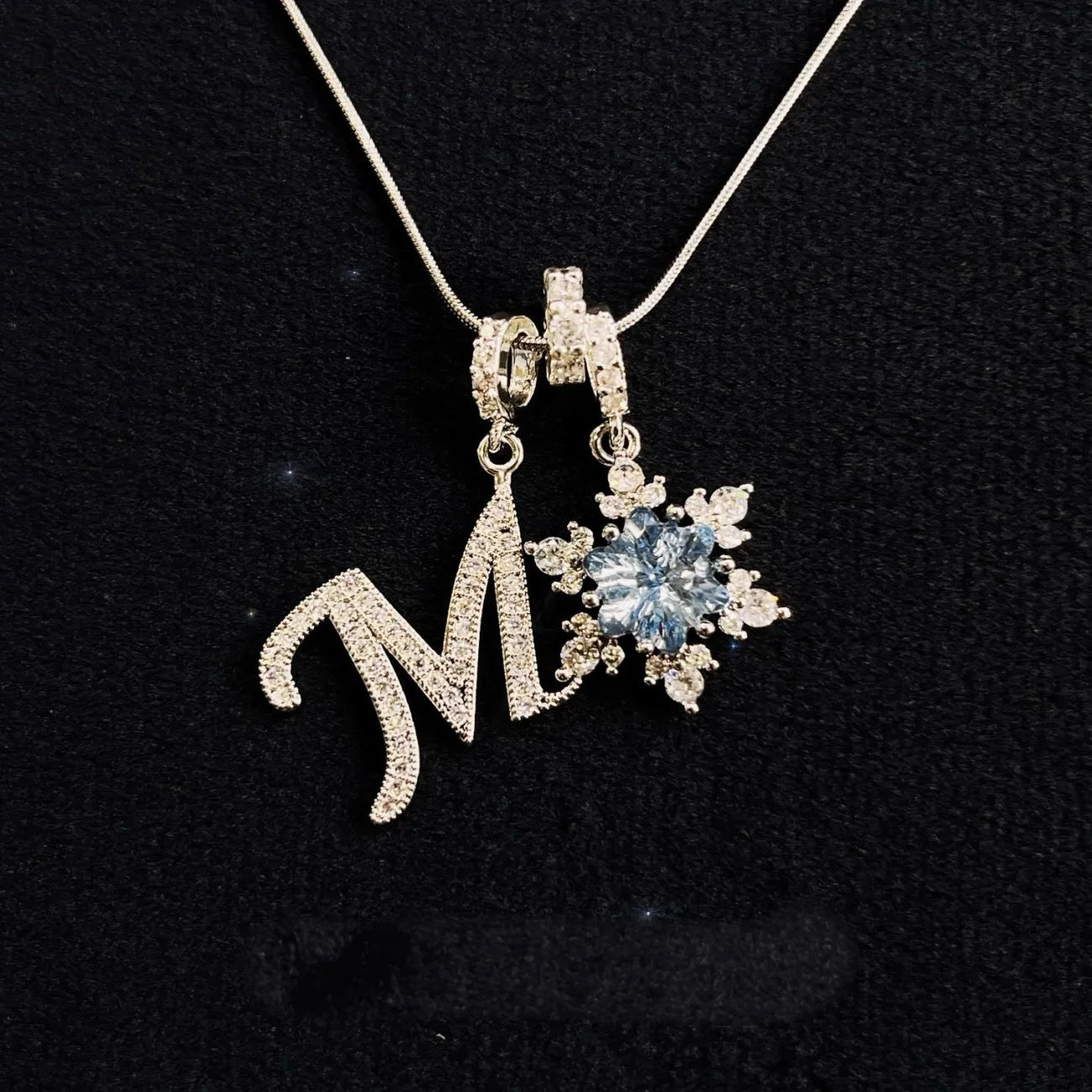Independently designed ice and snow love DIY letter necklace