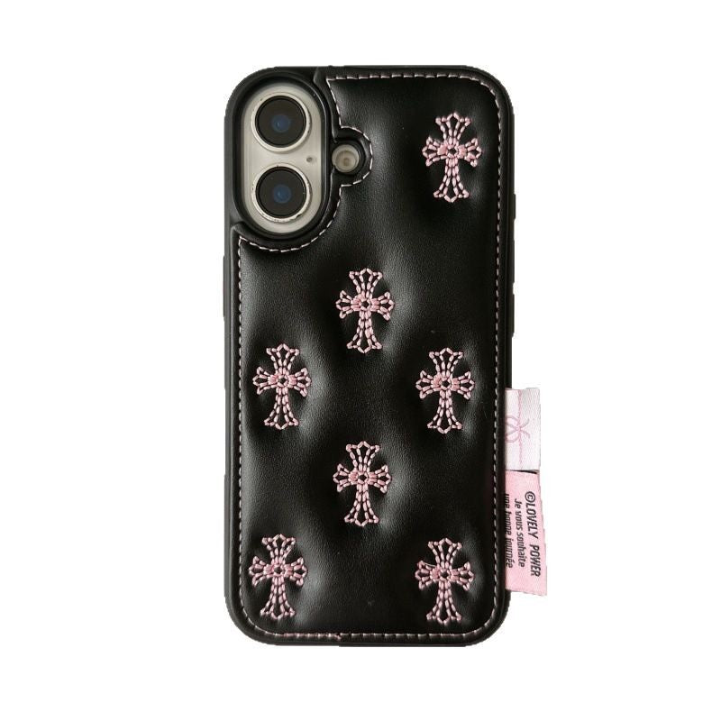 3D Leather Chrome Hearts Phone Case
