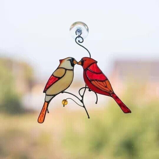 🔥Last Day 49% OFF🔥 - Pair of Cardinal bird stained ornament