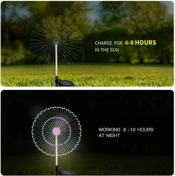 [ 70% OFF Sale Ends In Today]- Waterproof  Solar Garden  Fireworks Lamp