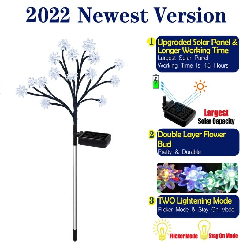Last Day 70% OFF - 🔥IP65 Waterproof Solar Powered Cherry Blossom Lights