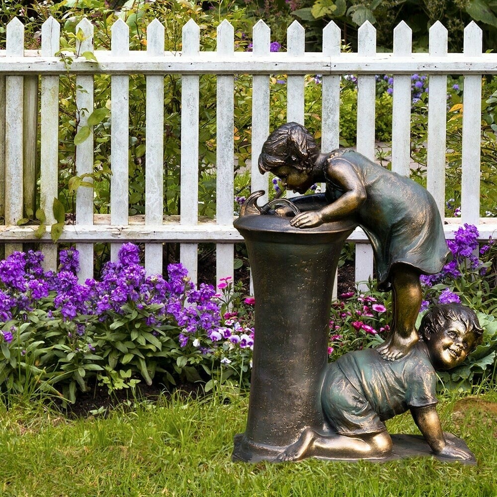 Boy & Girl Garden Statue