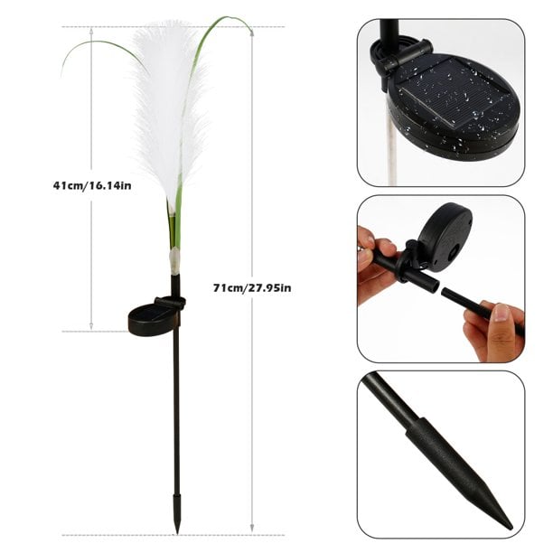 🔥Last Day 70% OFF - Solar Garden Lights Fiber Optic Reed Light