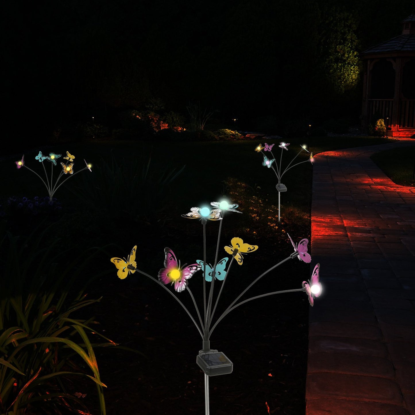 Last Day 70% OFF - 🔥 Waterproof Solar Powered Metal Butterflies Starburst Swaying Lights