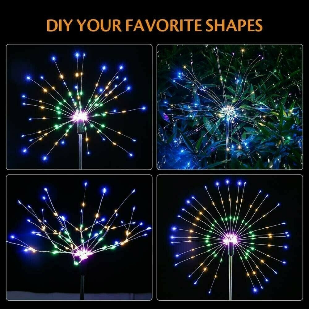 Last Day 70%OFF- Waterproof  Solar Garden Fireworks Lamp