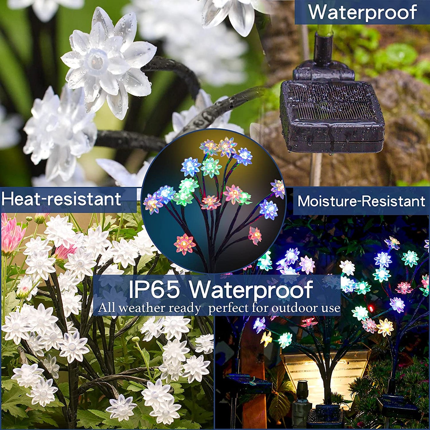Last Day 70% OFF - 🔥IP65 Waterproof Solar Powered Cherry Blossom Lights