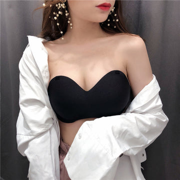 Invisible Strapless Gathered Bra