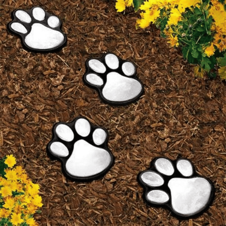 Solar-Powered Paw Print Lights