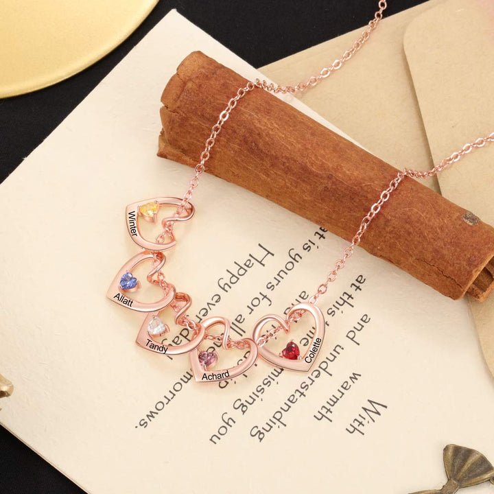 Heart of Love Birthstone Necklace for Mother