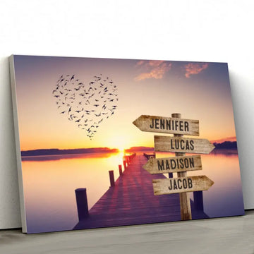 Personalized Sunset Multi-Name Premium Canvas