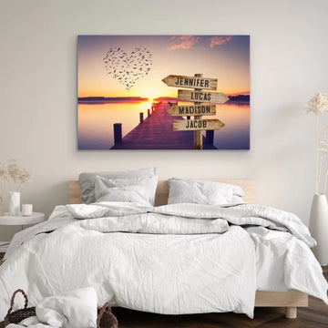 Personalized Sunset Multi-Name Premium Canvas