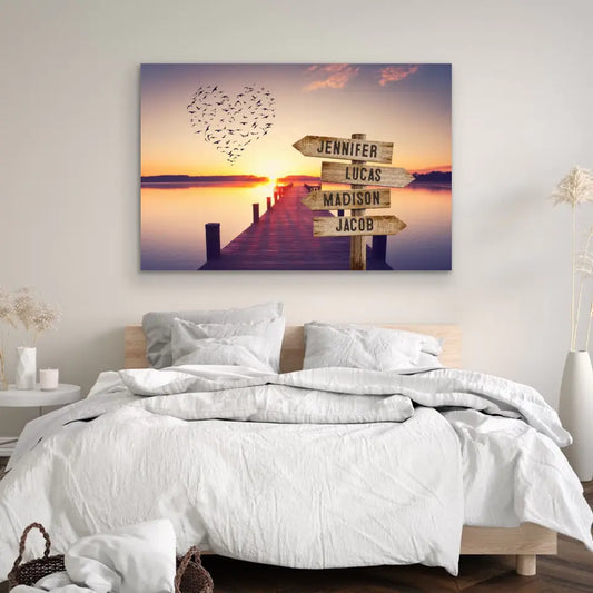 Personalized Sunset Multi-Name Premium Canvas