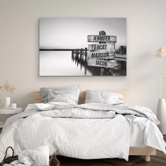 Personalized Multi-Name Ocean Dock Premium Canvas