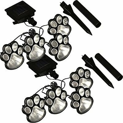 Solar-Powered Paw Print Lights