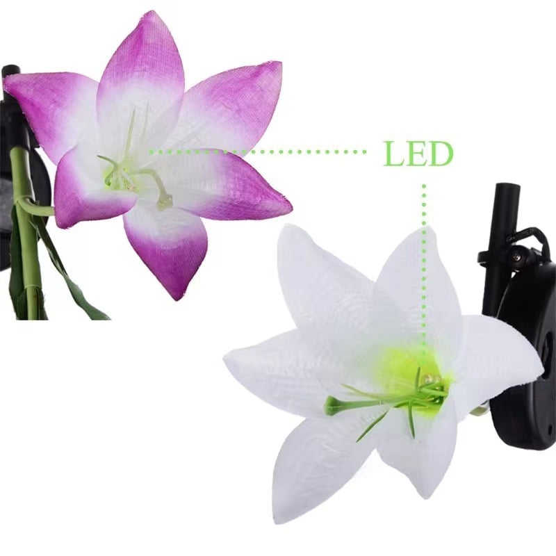 🔥LAST DAY 70% OFF-Solar Power Lily Flower 4 LED Lights Garden Stake Lamp Yard Outdoor Decor