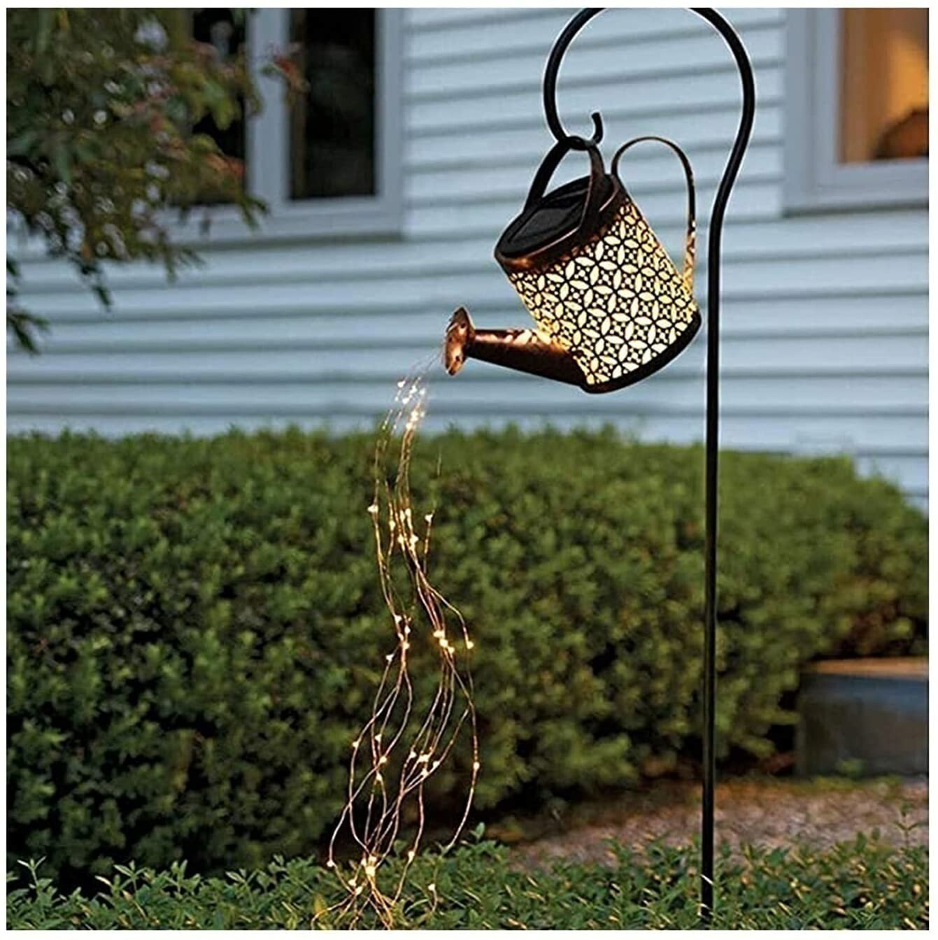 Solar Waterfall Lights Outdoor Garden