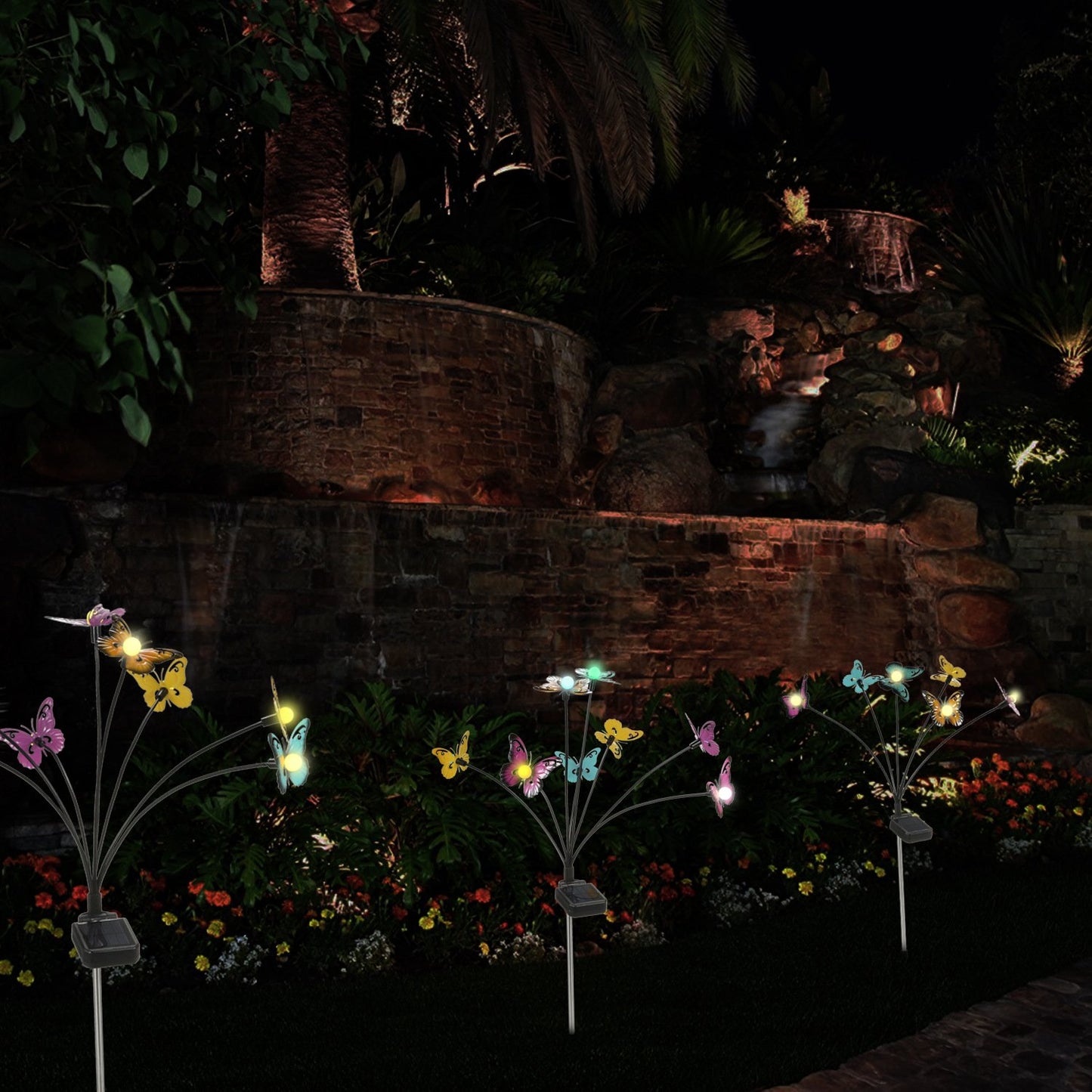 Last Day 70% OFF - 🔥 Waterproof Solar Powered Metal Butterflies Starburst Swaying Lights