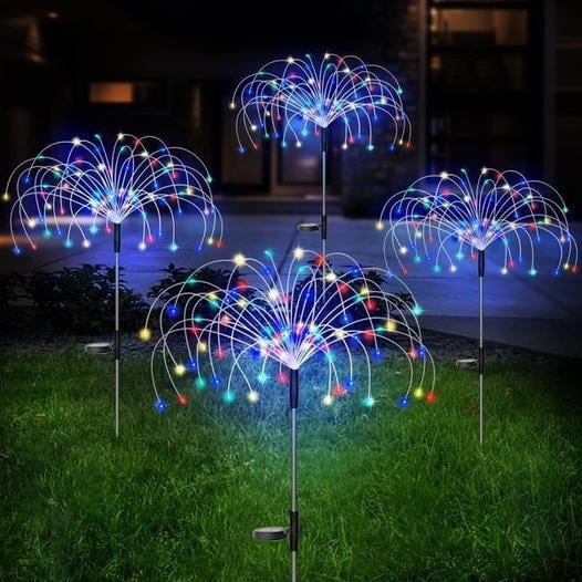 Last Day 70%OFF- Waterproof  Solar Garden Fireworks Lamp