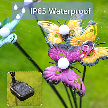 Last Day 70% OFF - 🔥 Waterproof Solar Powered Metal Butterflies Starburst Swaying Lights