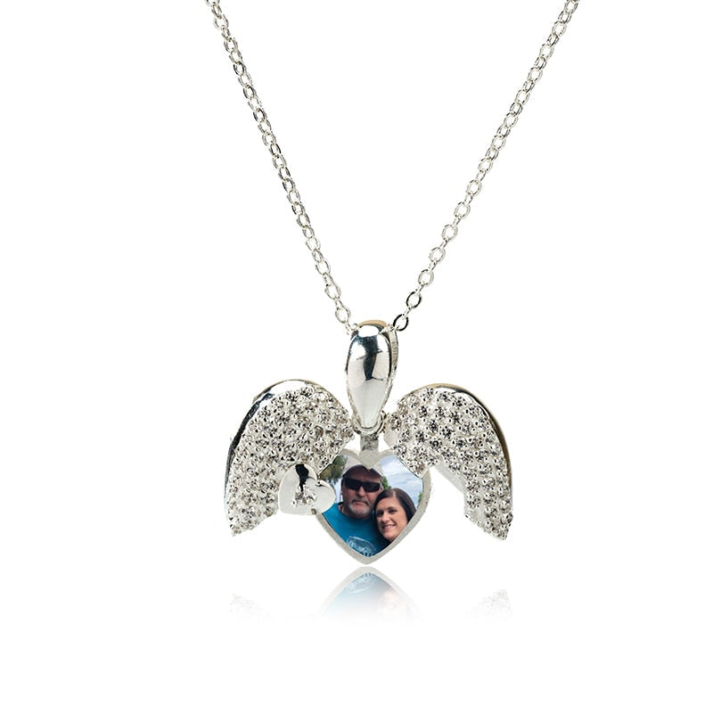 Collar de corazón con medallón con imagen personalizada