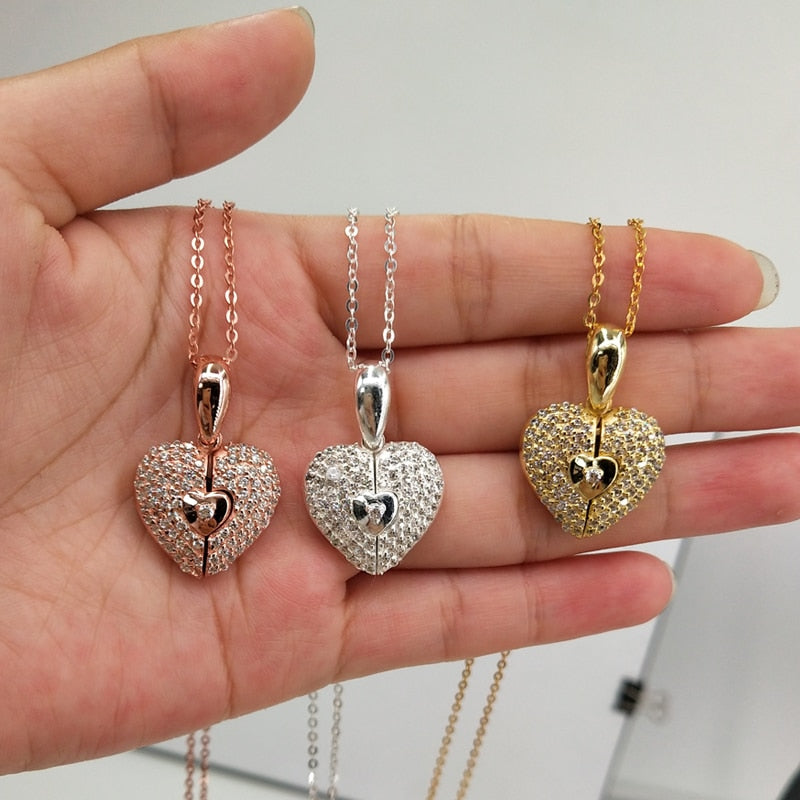 Collar de corazón con medallón con imagen personalizada