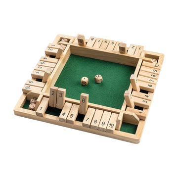 COMFMET Shut The Box Dice Game Wooden (2-4 Players),12 Inches