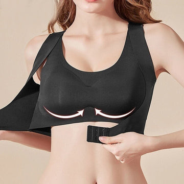 2PCS Unwired Front Buckle Push Up Adjustable Seamless Tank Bra