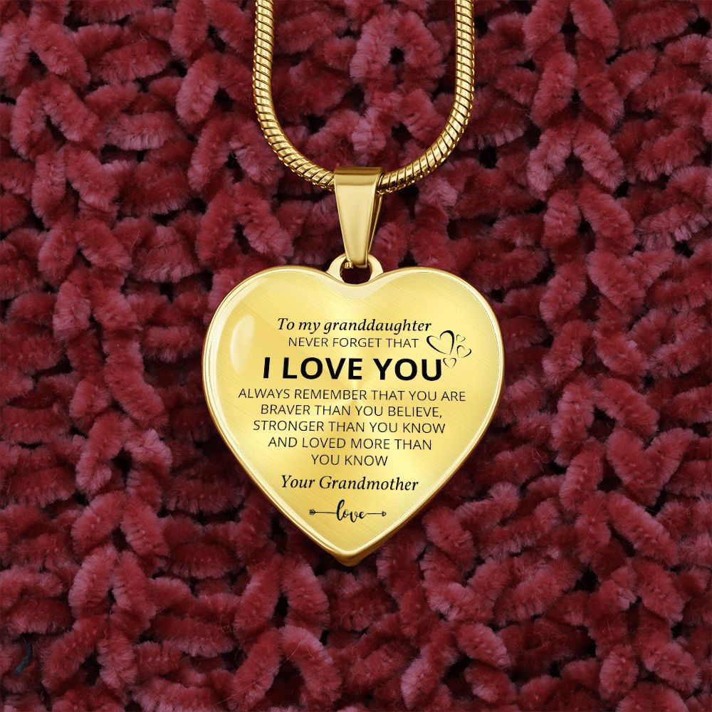 Heart Necklace - To my Granddaughter from Grandmother