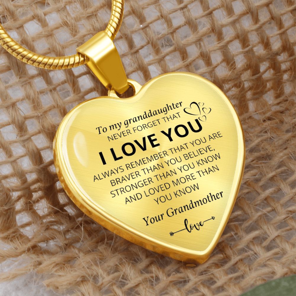Heart Necklace - To my Granddaughter from Grandmother