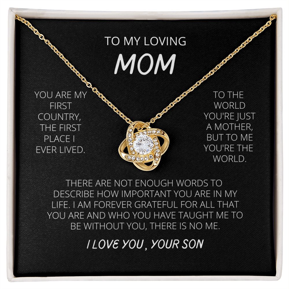 Love Knot Necklace - To my Loving Mom from Son