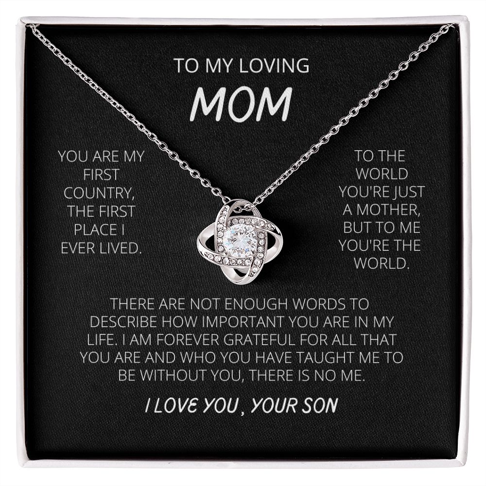 Love Knot Necklace - To my Loving Mom from Son