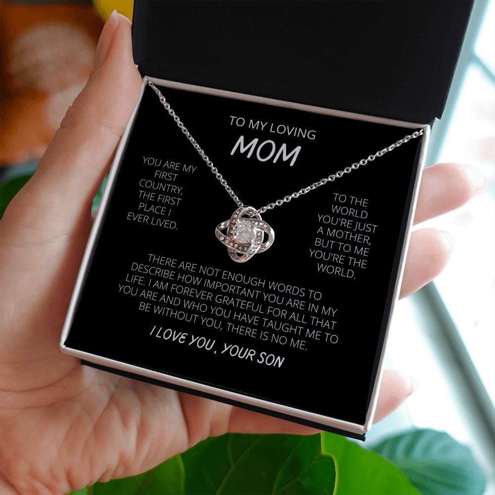 Love Knot Necklace - To my Loving Mom from Son