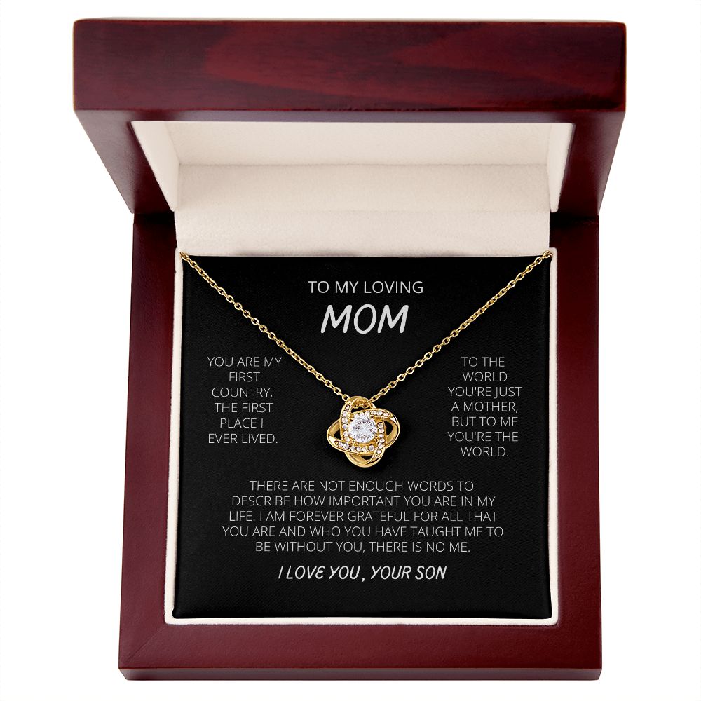 Love Knot Necklace - To my Loving Mom from Son
