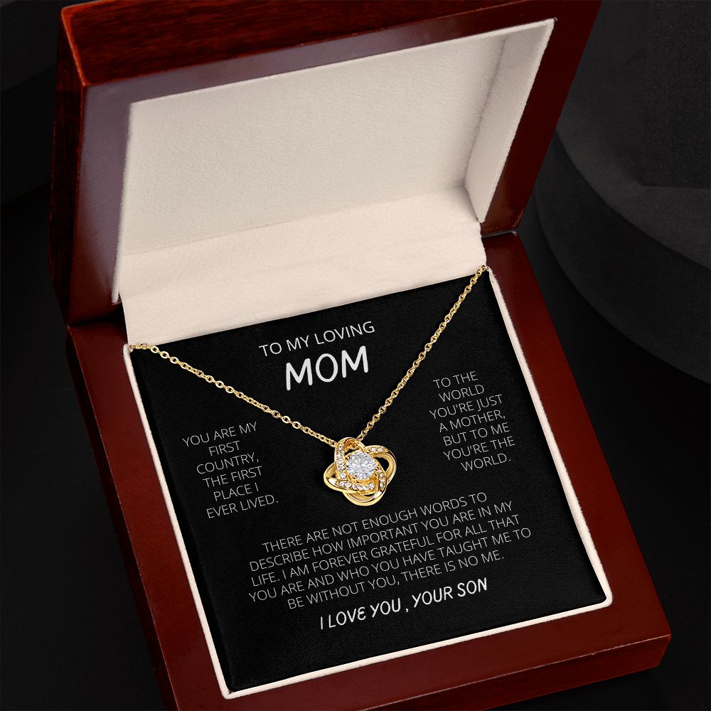 Love Knot Necklace - To my Loving Mom from Son
