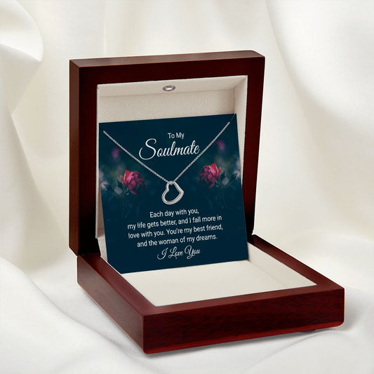 Delicate Heart Necklace - To My Soulmate