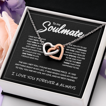 To My Soulmate - Interlocking Heart Necklace