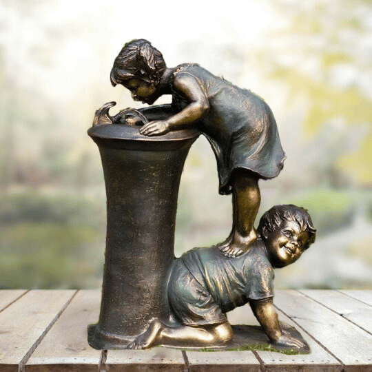 Boy & Girl Garden Statue
