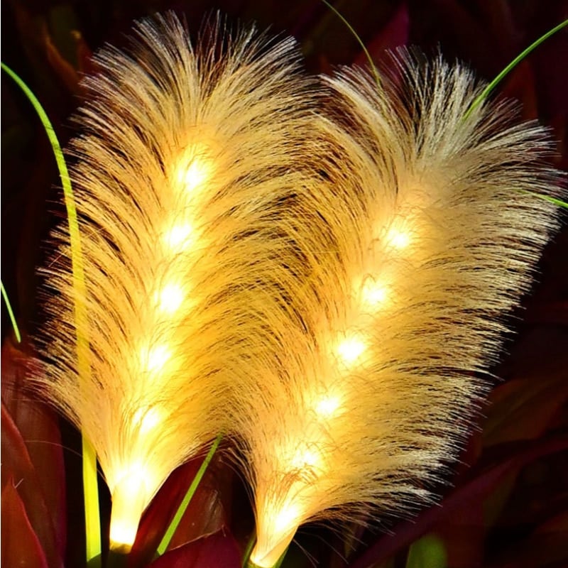 🔥Last Day 70% OFF - Solar Garden Lights Fiber Optic Reed Light