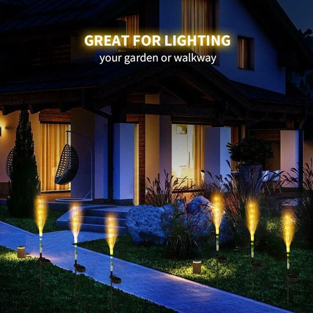 🔥Last Day 70% OFF - Solar Garden Lights Fiber Optic Reed Light