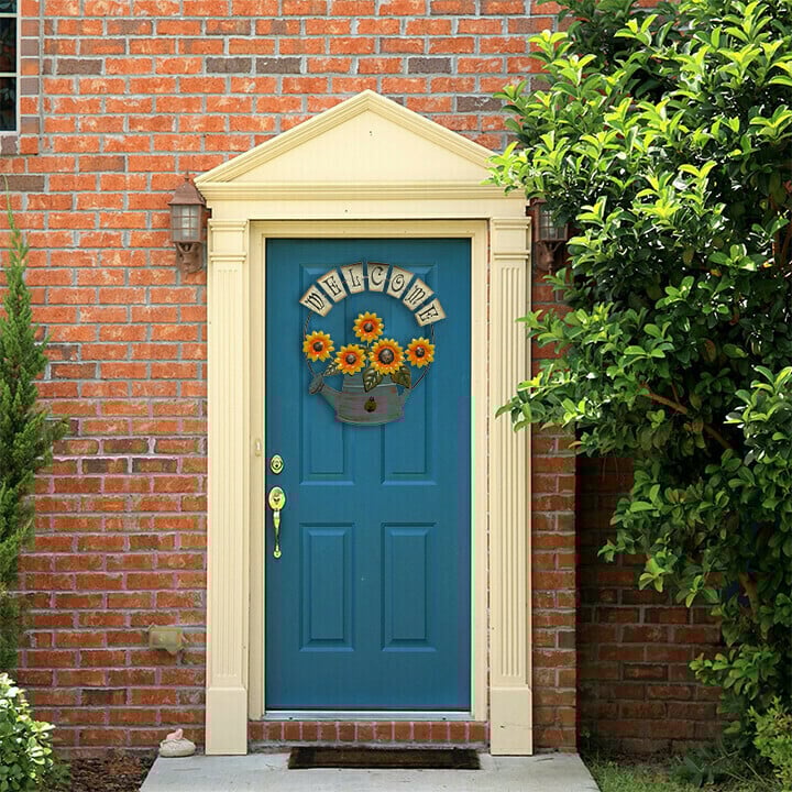 Pastoral style WELCOME sun flower wall decoration iron art