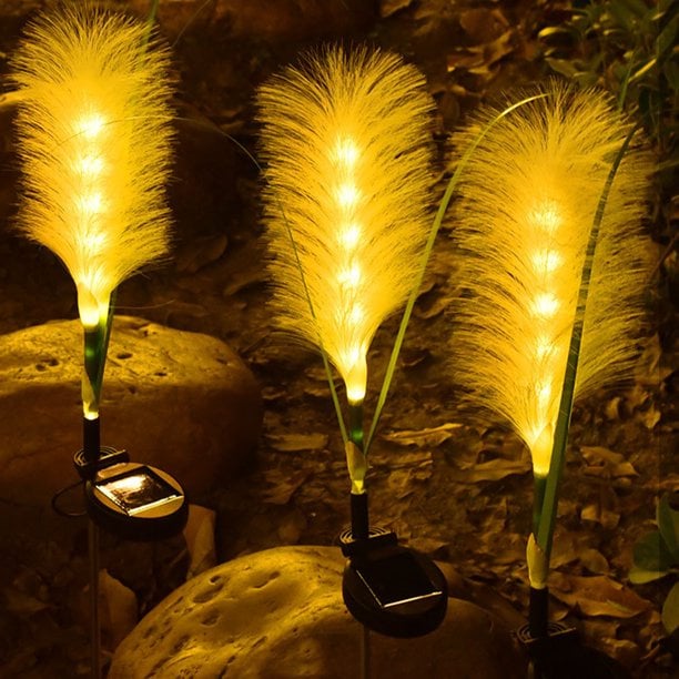 🔥Last Day 70% OFF - Solar Garden Lights Fiber Optic Reed Light